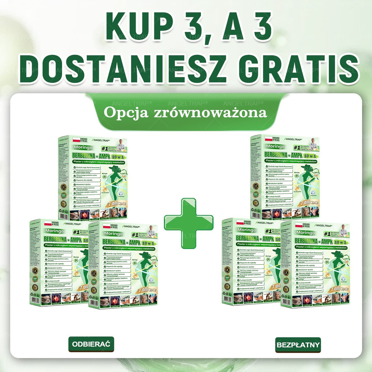 ANGELTRAP® Moringa × Berberyna × AMPK 10-w-1 Wsparcie metaboliczne, plaster z nanotechnologią mikroigłową 🇵🇱(Wystarczy raz dziennie, widoczne efekty w 7 dni) ✅ Na otyłość, wiotką skórę, cukrzycę, bezdech senny, problemy ze stawami i wiele innych