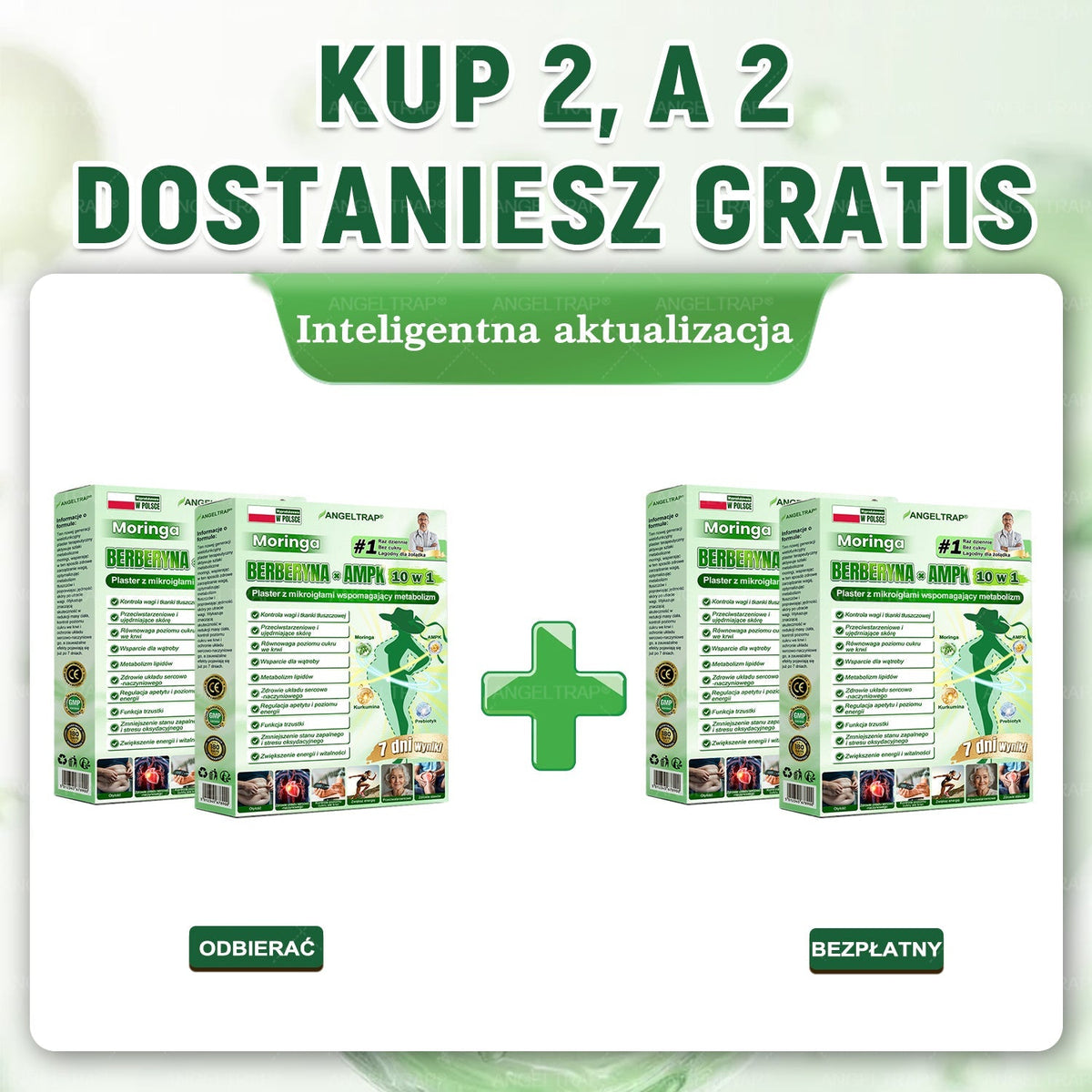 ANGELTRAP® Moringa × Berberyna × AMPK 10-w-1 Wsparcie metaboliczne, plaster z nanotechnologią mikroigłową 🇵🇱(Wystarczy raz dziennie, widoczne efekty w 7 dni) ✅ Na otyłość, wiotką skórę, cukrzycę, bezdech senny, problemy ze stawami i wiele innych